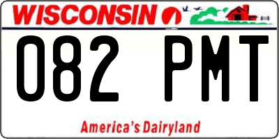 WI license plate 082PMT