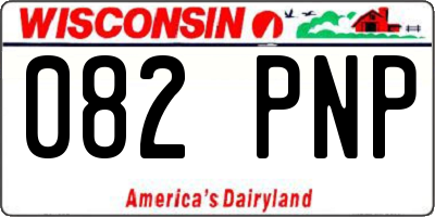 WI license plate 082PNP