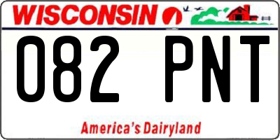 WI license plate 082PNT