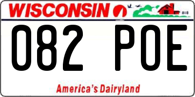 WI license plate 082POE