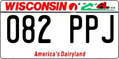 WI license plate 082PPJ