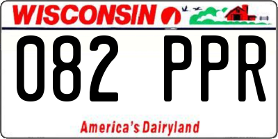 WI license plate 082PPR