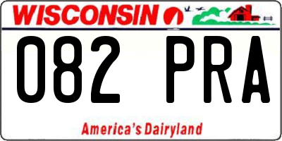 WI license plate 082PRA