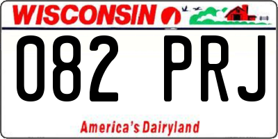 WI license plate 082PRJ