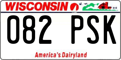 WI license plate 082PSK
