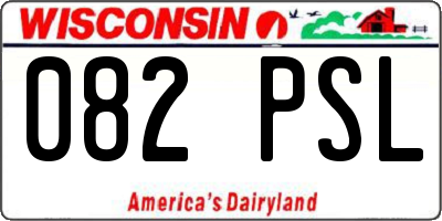 WI license plate 082PSL