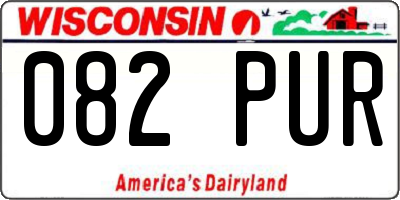 WI license plate 082PUR