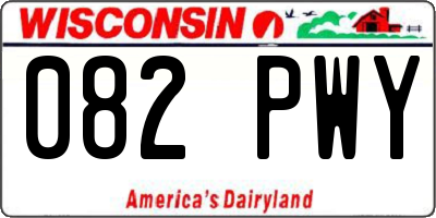 WI license plate 082PWY