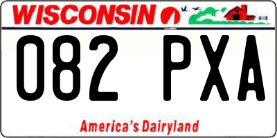 WI license plate 082PXA