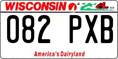 WI license plate 082PXB