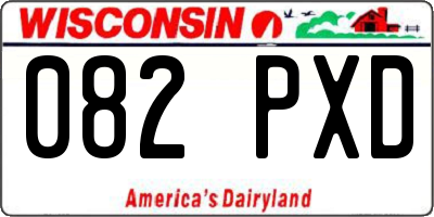 WI license plate 082PXD
