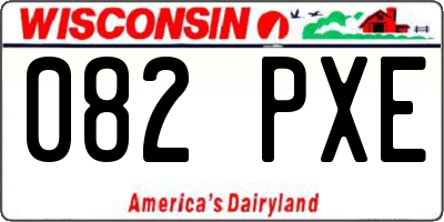 WI license plate 082PXE