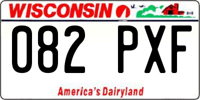 WI license plate 082PXF