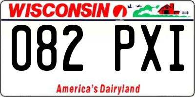 WI license plate 082PXI