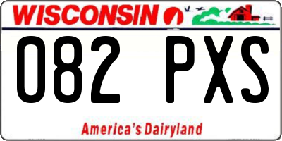 WI license plate 082PXS