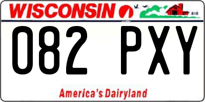 WI license plate 082PXY