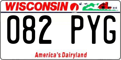 WI license plate 082PYG