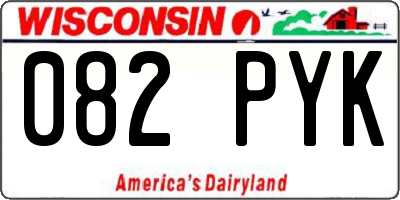 WI license plate 082PYK