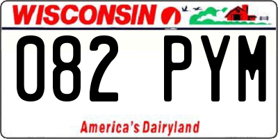 WI license plate 082PYM