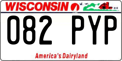 WI license plate 082PYP