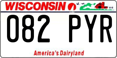 WI license plate 082PYR