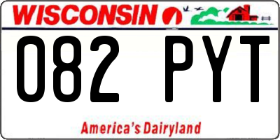 WI license plate 082PYT