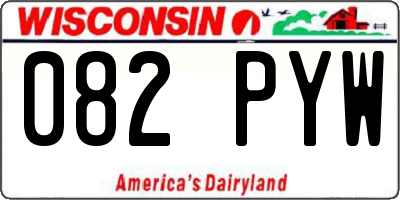 WI license plate 082PYW