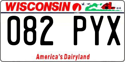 WI license plate 082PYX