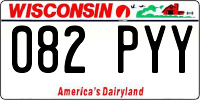 WI license plate 082PYY