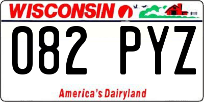 WI license plate 082PYZ