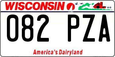 WI license plate 082PZA