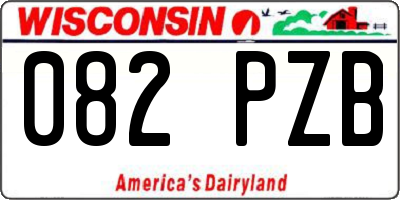 WI license plate 082PZB