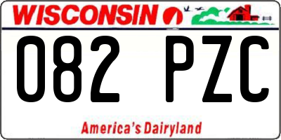 WI license plate 082PZC