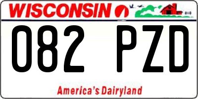 WI license plate 082PZD