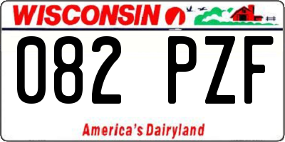 WI license plate 082PZF
