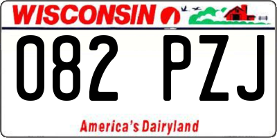 WI license plate 082PZJ