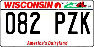 WI license plate 082PZK