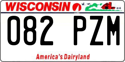 WI license plate 082PZM