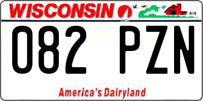 WI license plate 082PZN