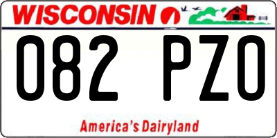 WI license plate 082PZO