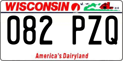 WI license plate 082PZQ