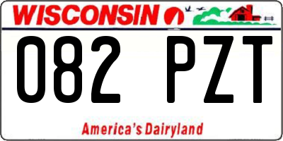 WI license plate 082PZT