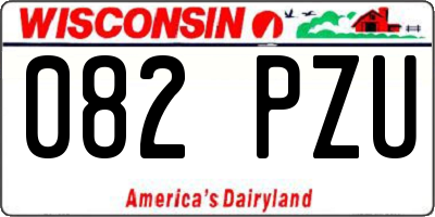 WI license plate 082PZU