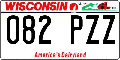 WI license plate 082PZZ