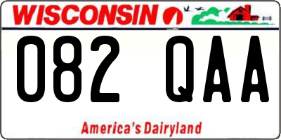 WI license plate 082QAA