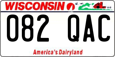 WI license plate 082QAC