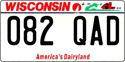 WI license plate 082QAD