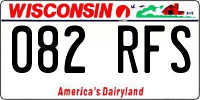 WI license plate 082RFS