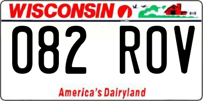 WI license plate 082ROV