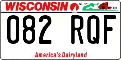WI license plate 082RQF